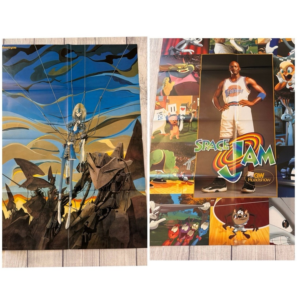 1997 Newtype Space Jam & Five Star Stories Double Sided Anime Poster 20x28‎ Rare
